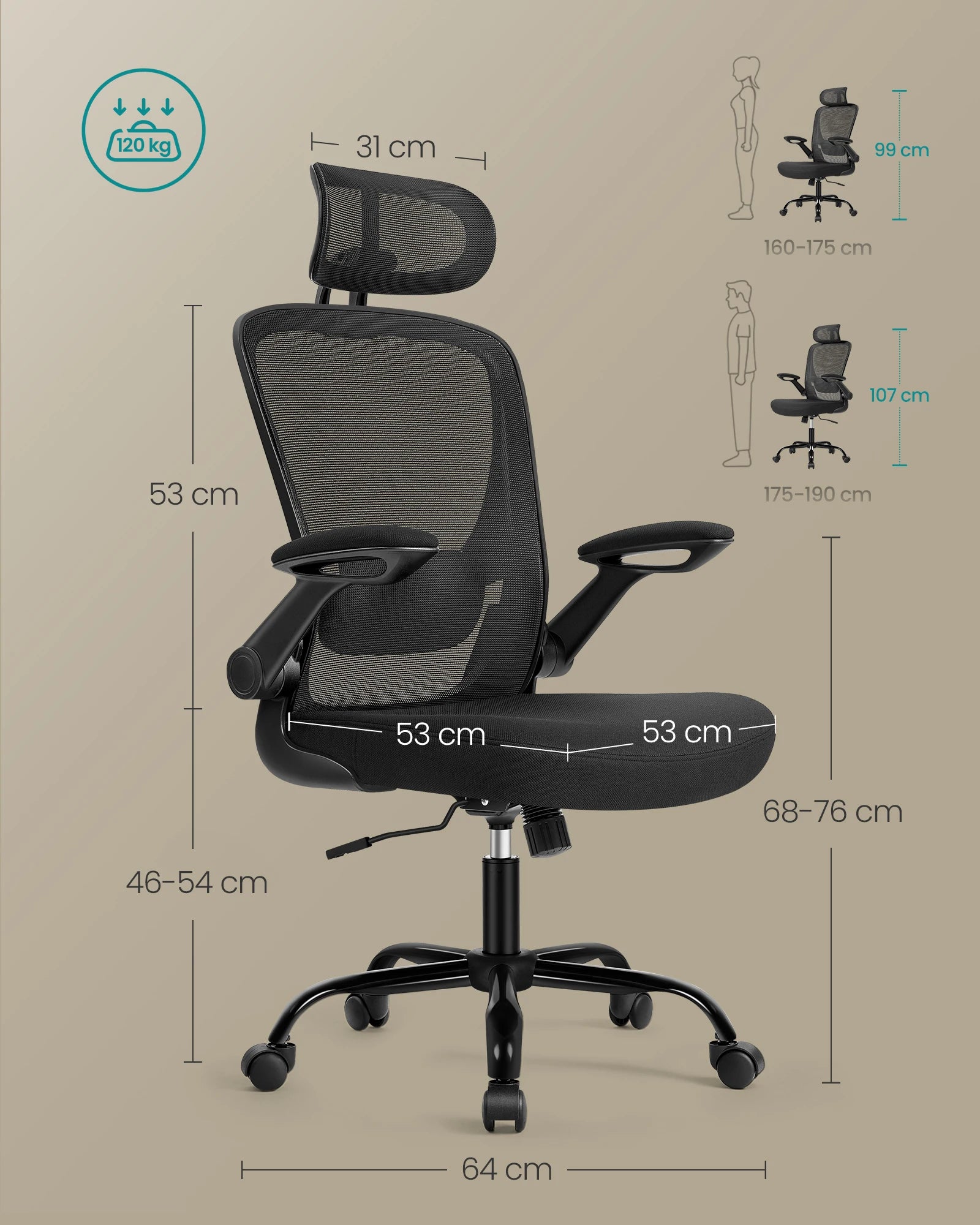 ASTRA - Siège de bureau ergonomique en Mesh avec Repose-tête