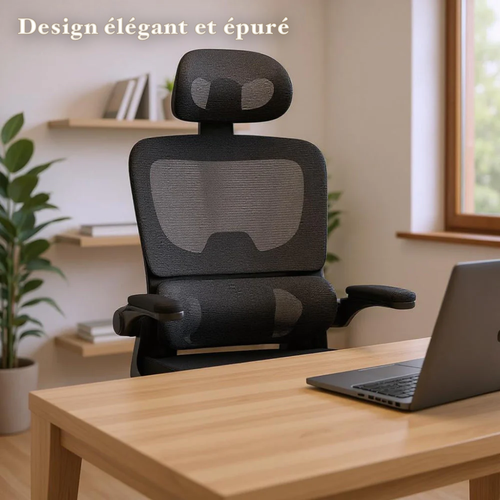ELIO - Siège de bureau en Mesh avec Repose-tête