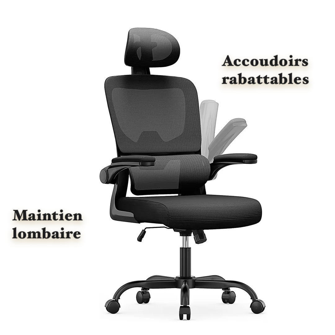 ELIO - Siège de bureau en Mesh avec Repose-tête