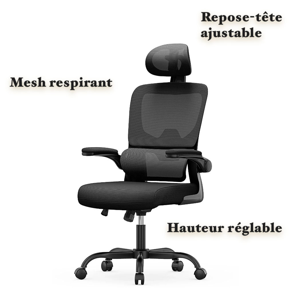 ELIO - Siège de bureau en Mesh avec Repose-tête