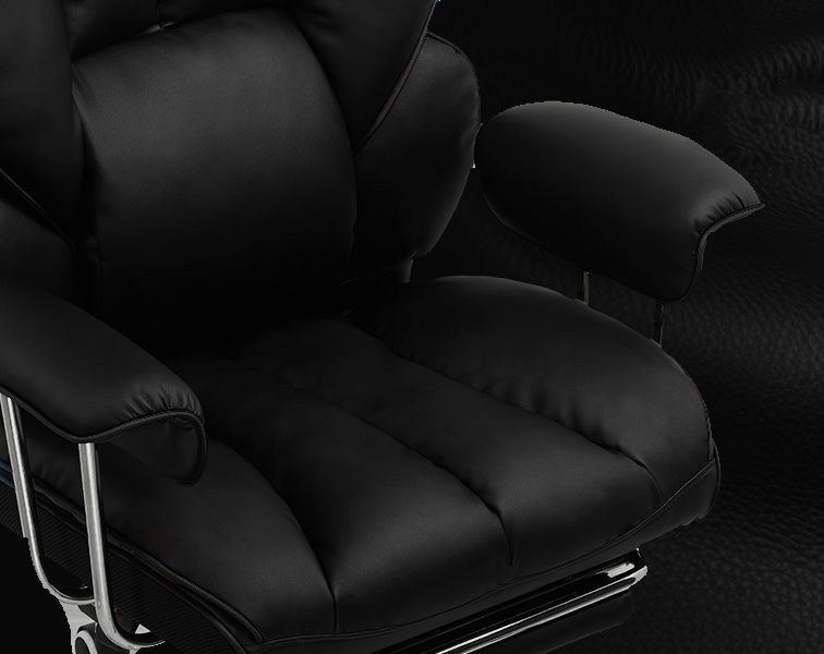 ONYX - Siège de bureau Haut de gamme en cuir avec Repose-jambes